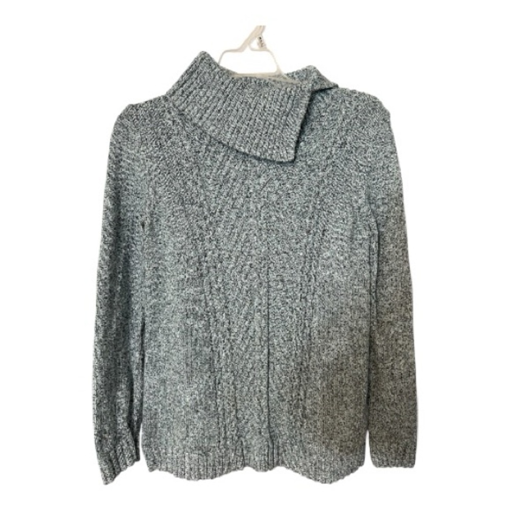 Talbots Heathered Gray Cowl Neck Sweater Turtleneck Pullover Cozy Winter Top S